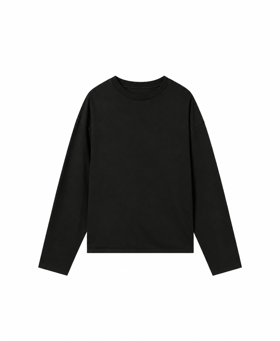 "PURE" BLACK LONGSLEEVE